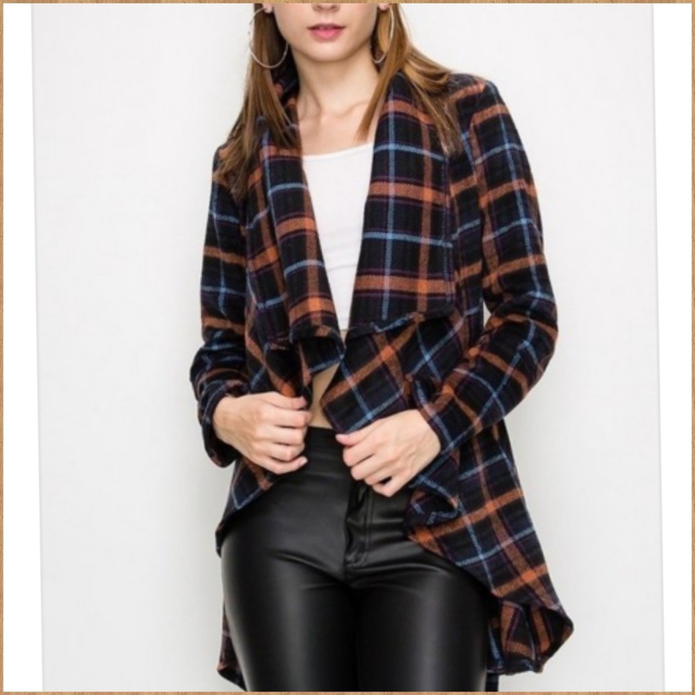 🍁SHAWL COLLAR DRAPE OPEN COAT WITH BELT - Picture 4 of 5